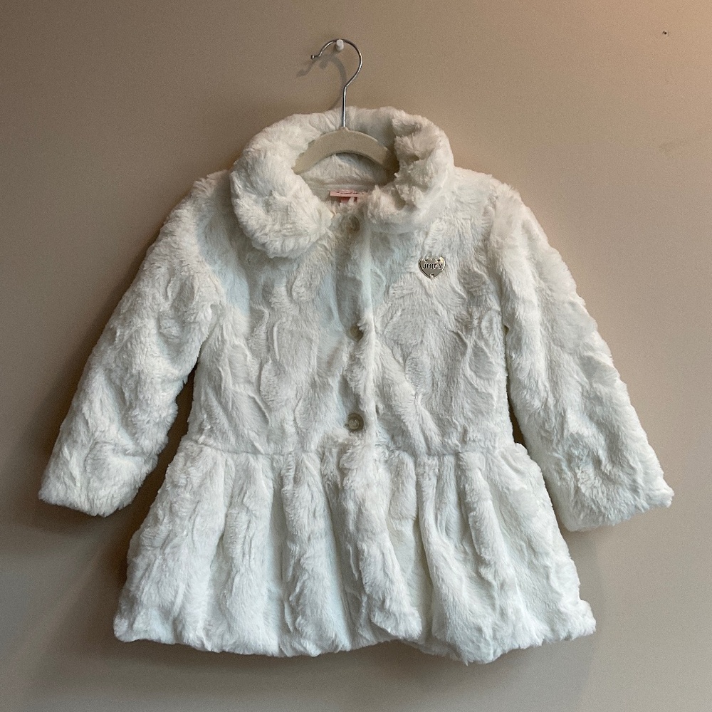 Juicy Couture White Faux Fur Jacket 3T